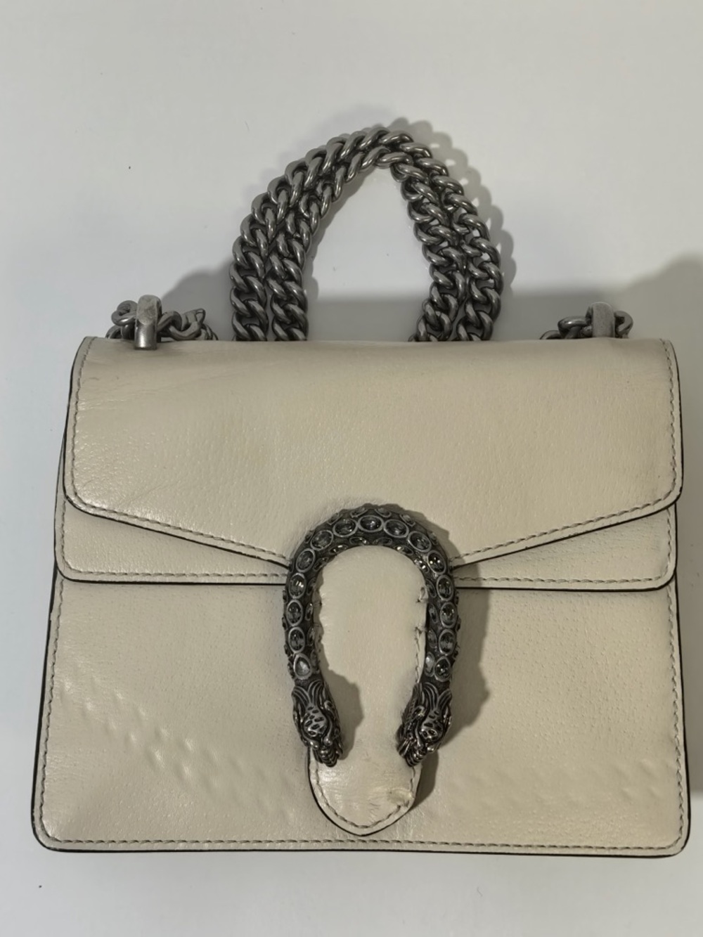 Pre-Owned Gucci Dionysus White Leather Mini Bag